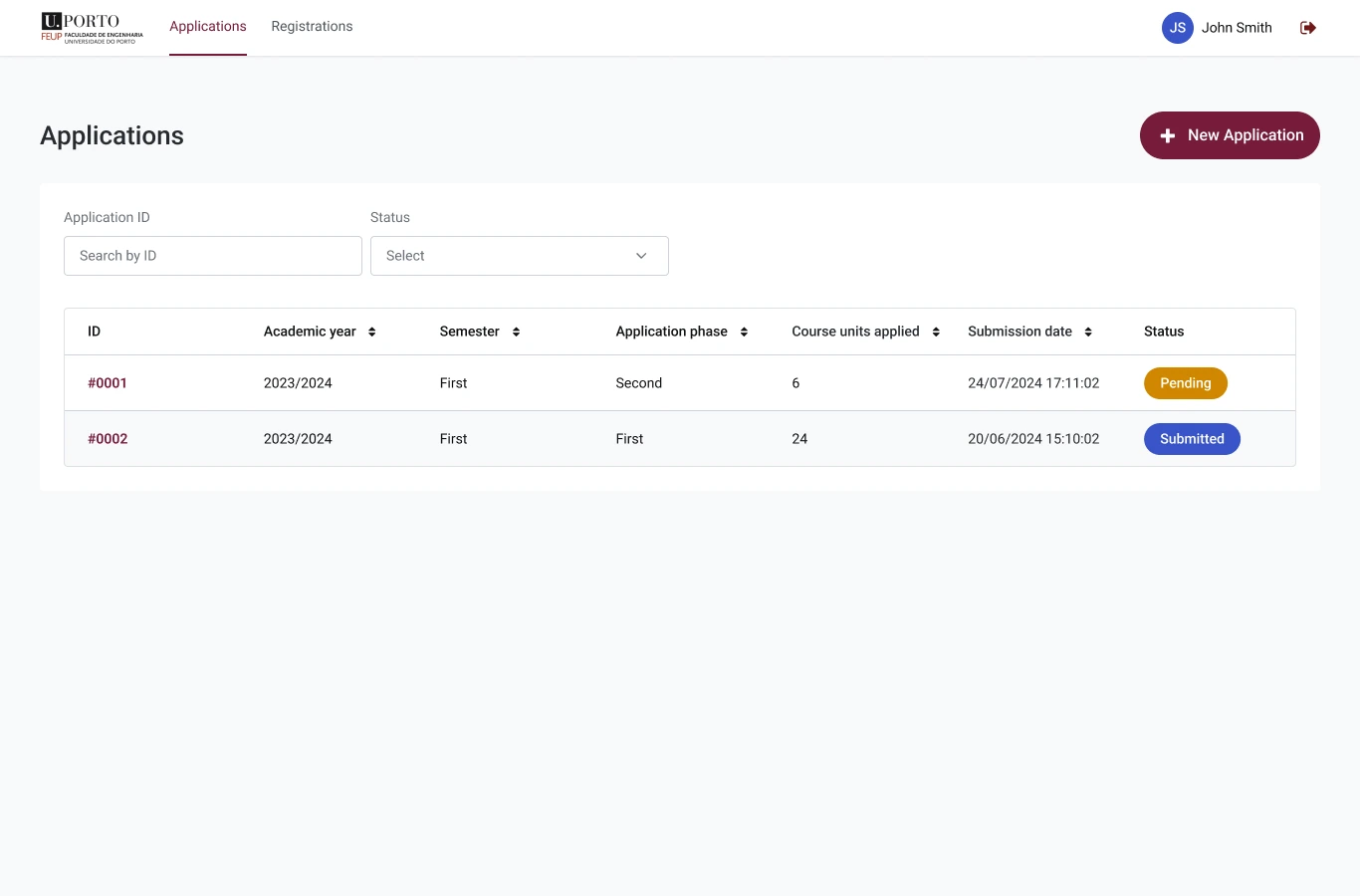 UP FEUP — Application flow
